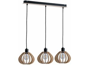 5056013674283 - Keter Lighting - 825 Nicolet Bar Pendelleuchte Schwarz 62cm 3x E27