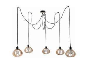 5056013674320 - Keter Lighting - 829 Nicoleta Cluster Pendel-Deckenleuchte Schwarz 5x E27