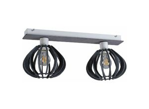 5056013674337 - Keter Lighting - 832 Nicoleta Twin Deckenstrahler Grau 52cm 2x E27