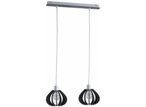 5056013674351 - 834 Nicoleta Bar Pendelleuchte Grau 52cm 2x E27 - Keter Lighting