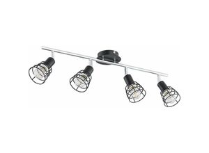 5056013675334 - Keter Lighting - 1634 Cage Deckenstrahler Bar Schwarz 64cm 4x E14