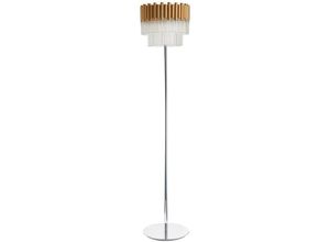 5056013675709 - Zeitgenössische Stehlampe aus Glas Gold Kristall - Spring Lighting