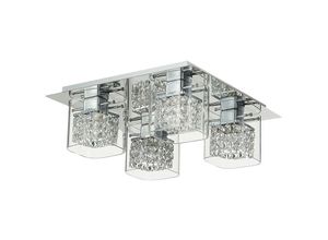 5056013675815 - Spring Lighting Contemporary Shade Cluster Ceiling 4 Light Chrom Kristall