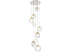 5056013675853 - Zeitgenössische led Cluster Pendelleuchte 9 Licht Gold Glas 3000K - Spring Lighting