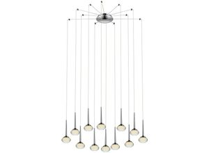 5056013675891 - Zeitgenössische led Cluster Pendelleuchte 12 Licht Chrom Glas 3000K - Spring Lighting