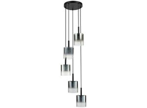 5056013676034 - Zeitgenössische LED-Cluster-Pendelleuchte 4-flammig Schwarz Glas 3000K - Spring Lighting