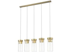 5056013676096 - Spring Lighting - Zeitgenössische Bar Pendelleuchte 5-flammig Antikbronze Kristall