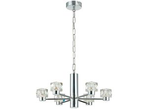 5056013676249 - Spring Lighting - Zeitgenössische mehrarmige Pendeldecke 6-flammig Chrom Glas