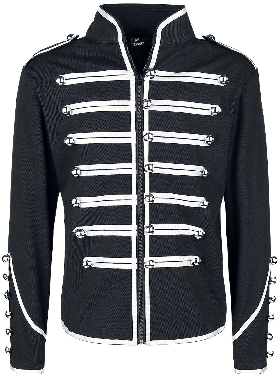 5056153100994 - Military Drummer Uniformjacke schwarz silberfarben in 5XL
