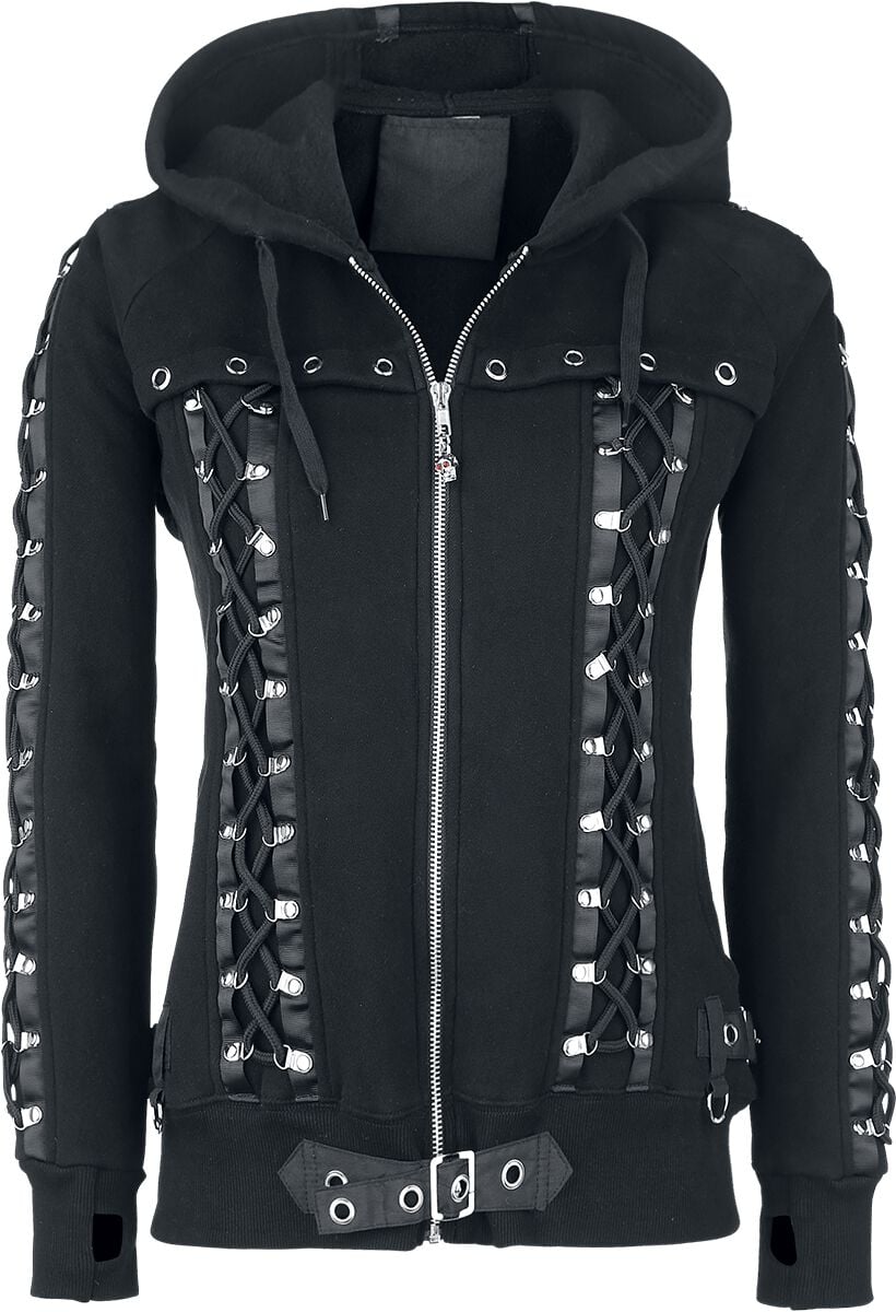 5056153160370 - Corset Hoodie Kapuzenjacke schwarz in XXL