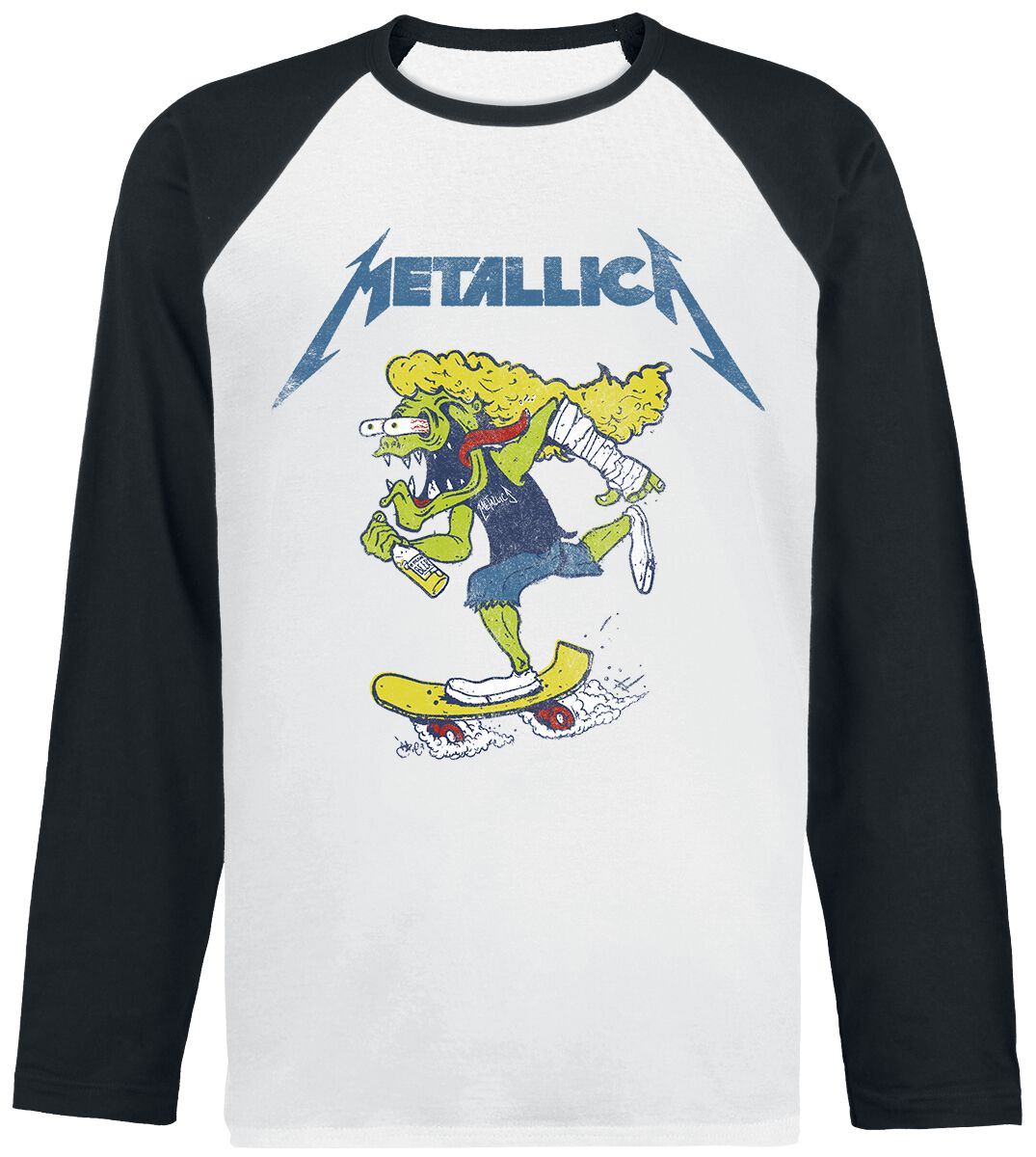 5056187745475 - Metallica Hetfield Skates Langarmshirt weiß schwarz in S