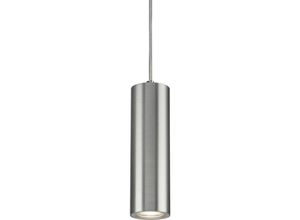 5056270838183 - Dasan Single Long Fixed Round Pendant gebürstetes Chrom – DAB1FRBC - Knightsbridge