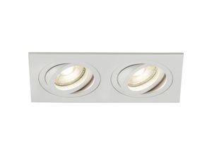 5056270872897 - Knightsbridge - Ambar Twin Tilt Square Downlight Weiß - AMA2TSW