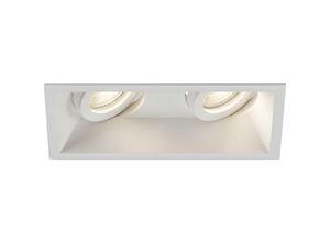 5056270873054 - Knightsbridge - Dipa Twin Tilt Square Anti-Glare Downlight Weiß – DIC2TSW