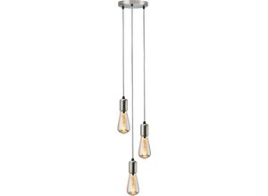 5056270882872 - Calla – 230 v E27 moderne 3-flammige Pendelleuchte – gebürstetes Chrom – CALCO3PBC - Knightsbridge