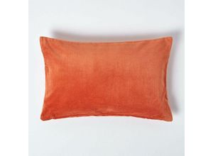 5056280700968 - Samt-Kissenbezug in Orange 30 x 50 cm - Orange - Homescapes