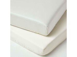 5056280716754 - Spannbettlaken Kinderbett 70 x 140 cm 100% Bio-Baumwolle 2er Set creme - CremeWeiß - Homescapes