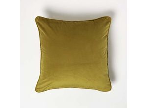 5056280733041 - Samt-Kissenbezug gold mit Paspel 46 x 46 cm - Gold - Homescapes