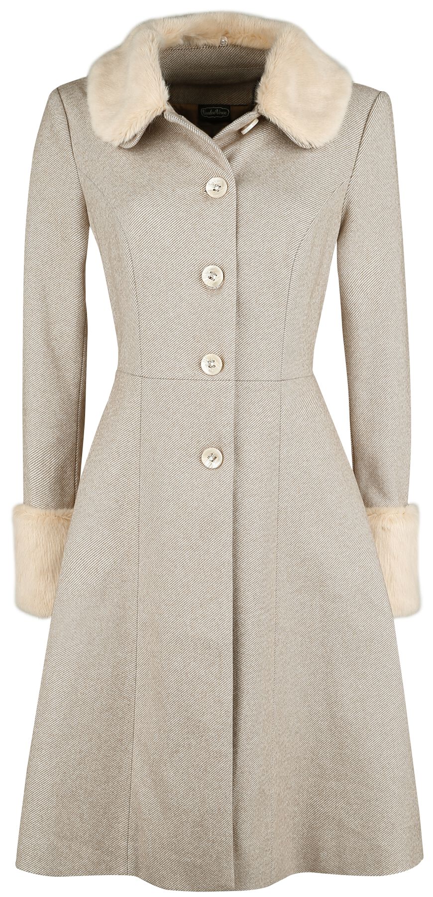 5056290453380 - Louisa May Sand Long Dress Coat Mantel beige in 4XL 5056290453380 - Louisa May Sand Long Dress Coat Mantel beige in 4XL