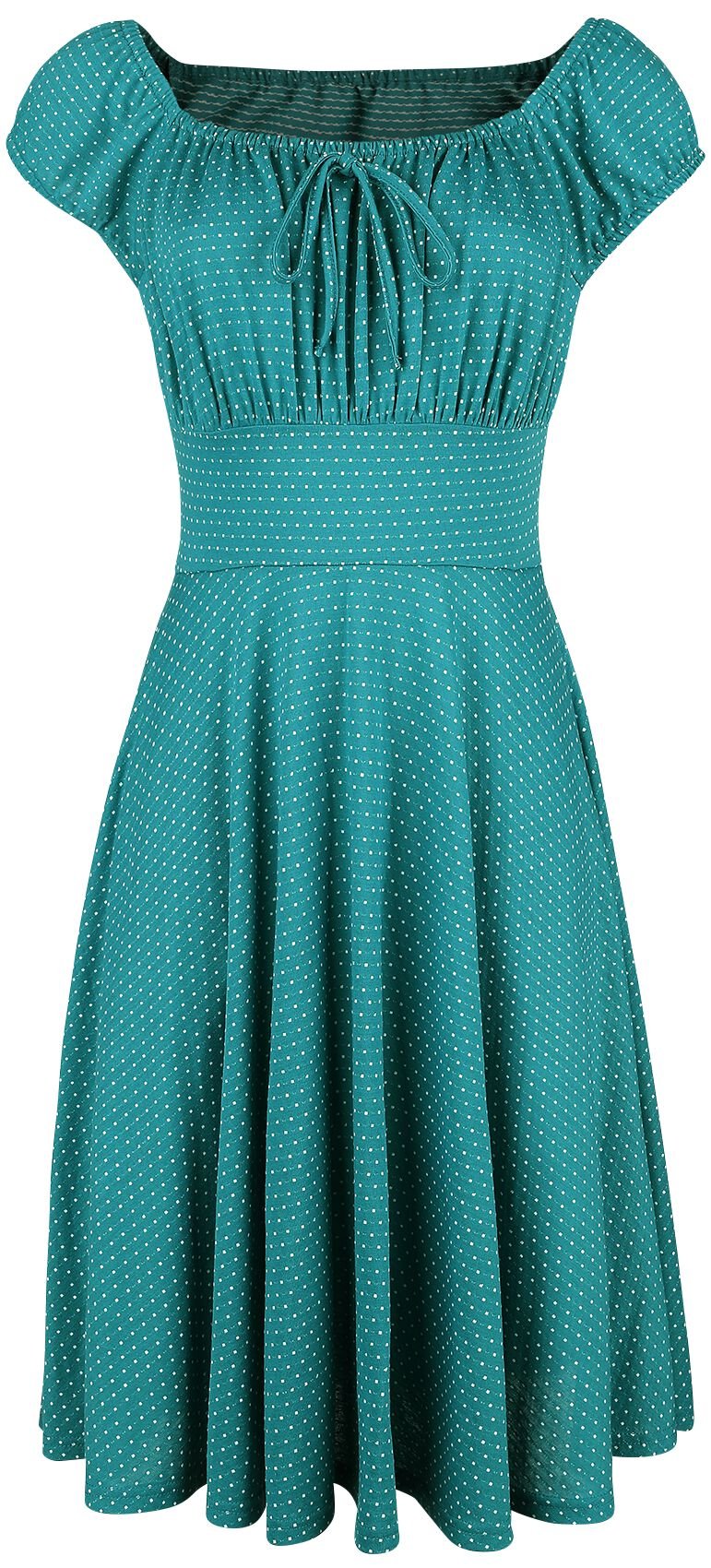 5056290455612 - Tessy Green Gathered Dress Mittellanges Kleid petrol in S