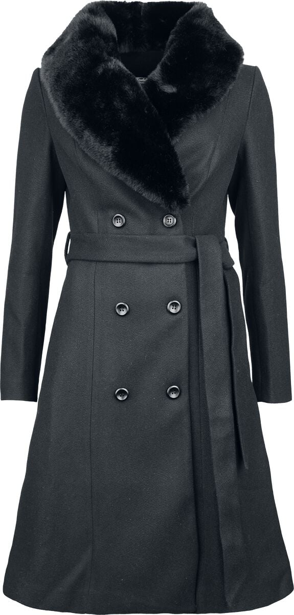 5056290483707 - Double Breasted Black Dress Coat Mantel schwarz in S