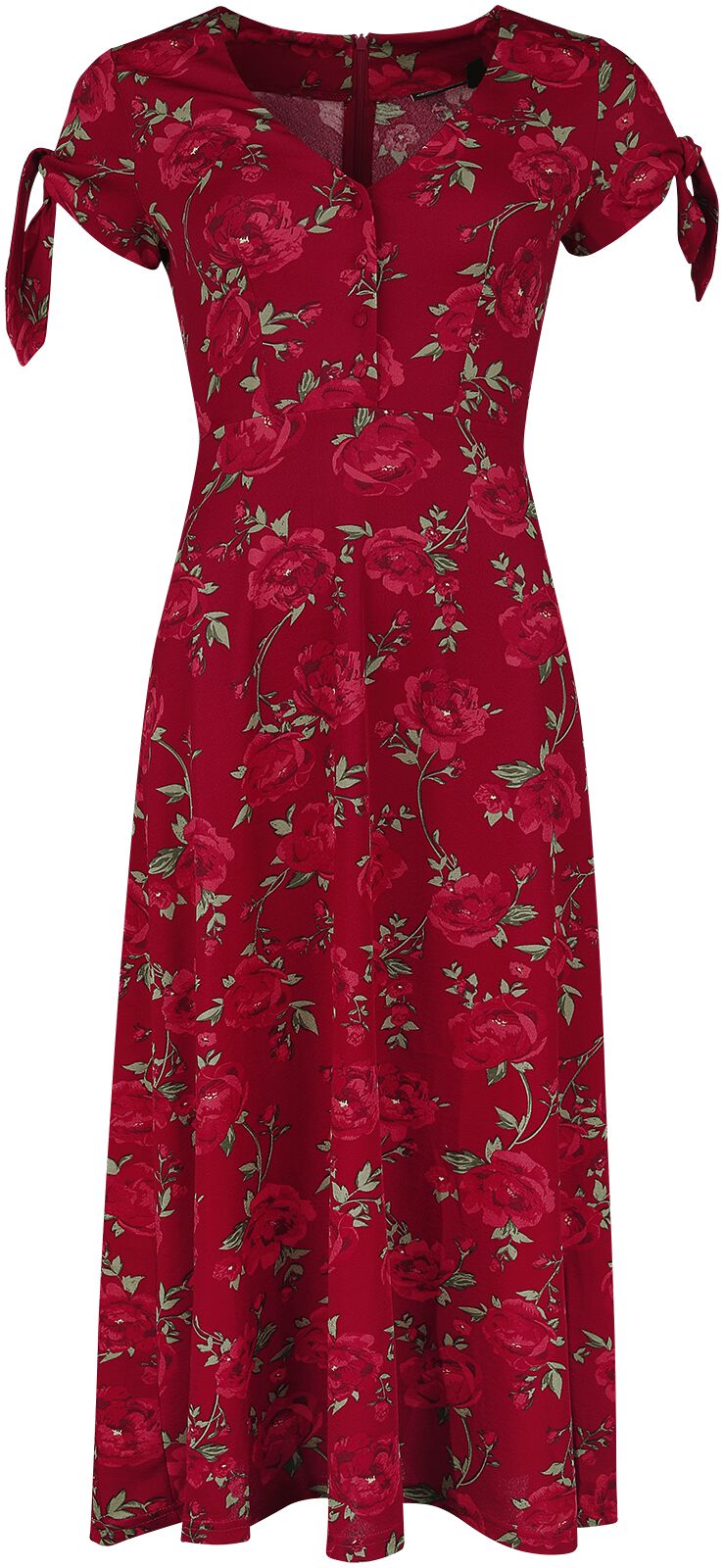 5056290495540 - V Neck Flared Dress Langes Kleid rot in XS 5056290495540 - V Neck Flared Dress Langes Kleid rot in XS