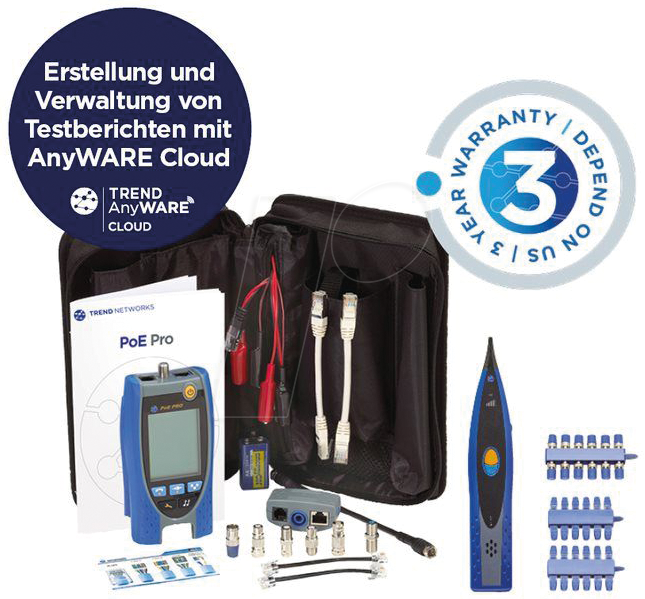 5056310401711 - ID POE PRO KIT - Kabeltester PoE Pro BT für PoE-Netzwerke im Set