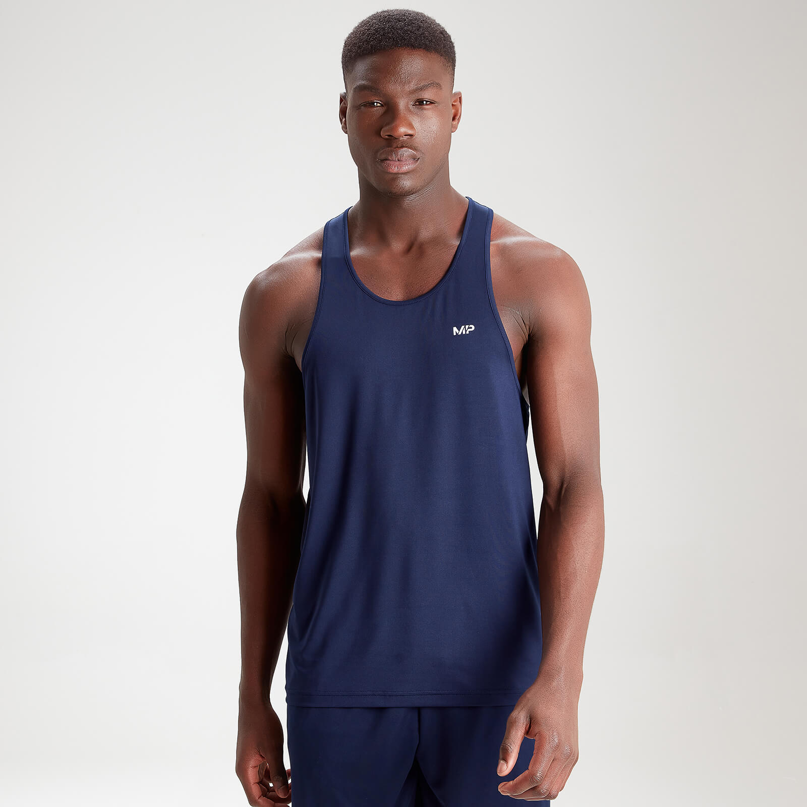 5056379545722 - Herren Trainings-Tanktops mit Ringerrücken – Navy - XXS