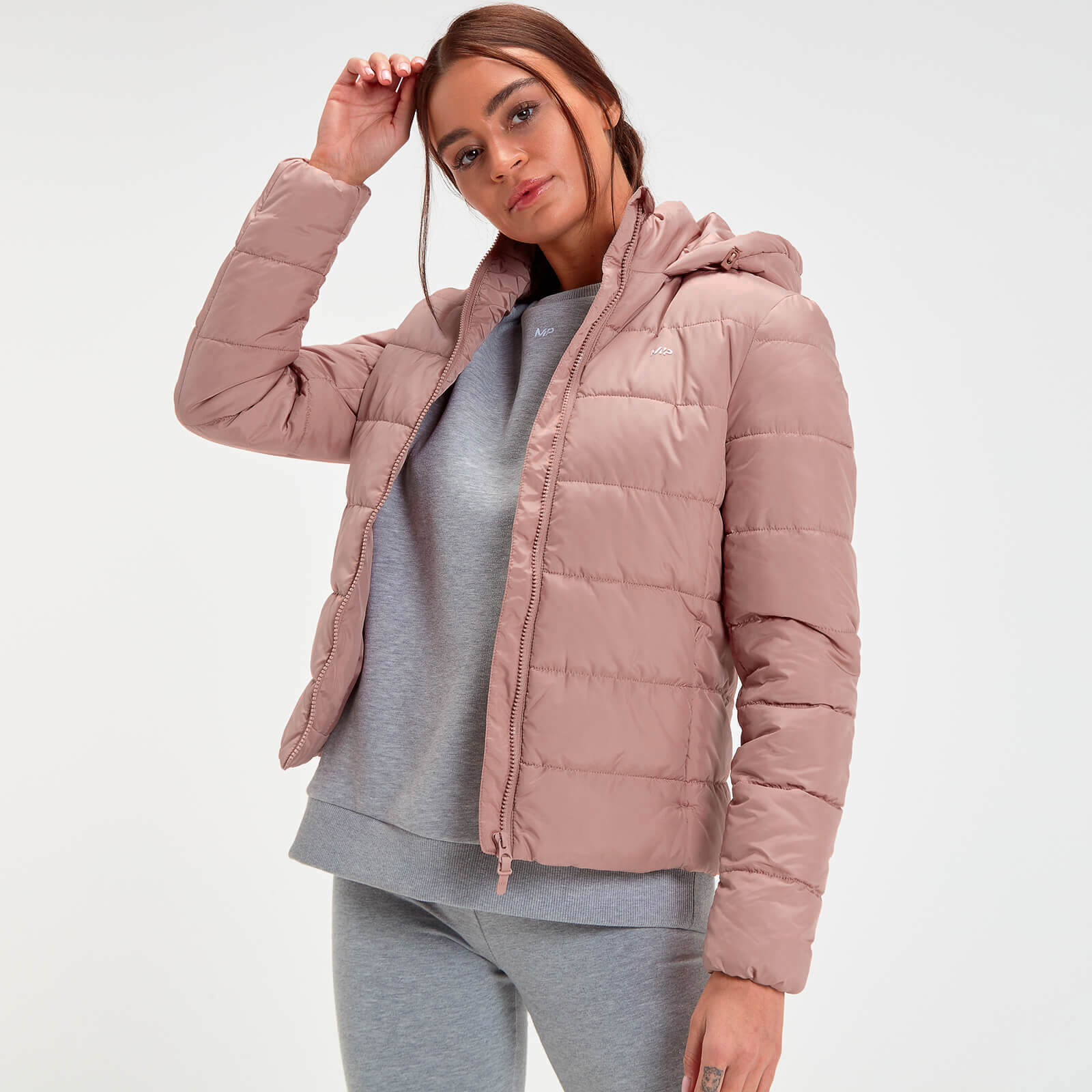 5056379689600 - Outerwear Leichte und verstaubare Pufferjacke mit Kapuze für Damen - Rosé - XXS