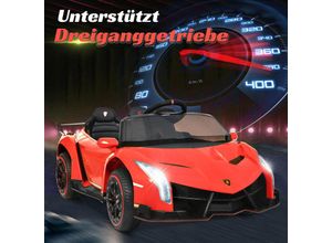 5056416297058 - Elektro-Kinderauto LAMBORGHINI VENENO Sportwagen mit 2 Motoren LED-Lichten und Bluetooth Belastbarkeit 30 kg Elektroauto Kinderfahrzeug mit