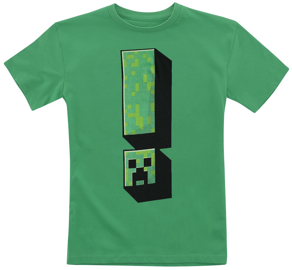 5056463404591 - Kids - Creeper Exclamation T-Shirt grün in 152