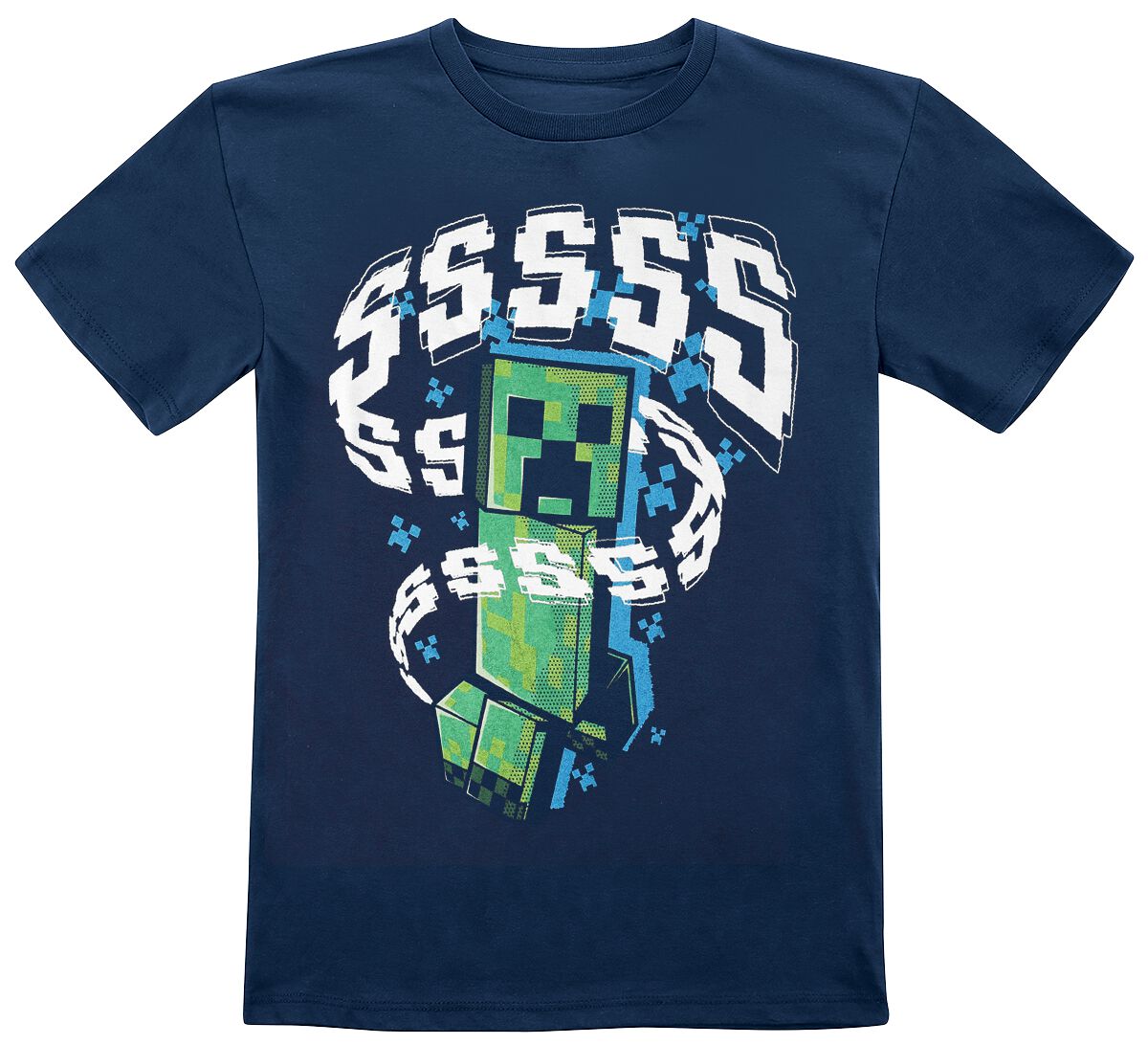 5056463404676 - Kids - Creeper T-Shirt dunkelblau in 128