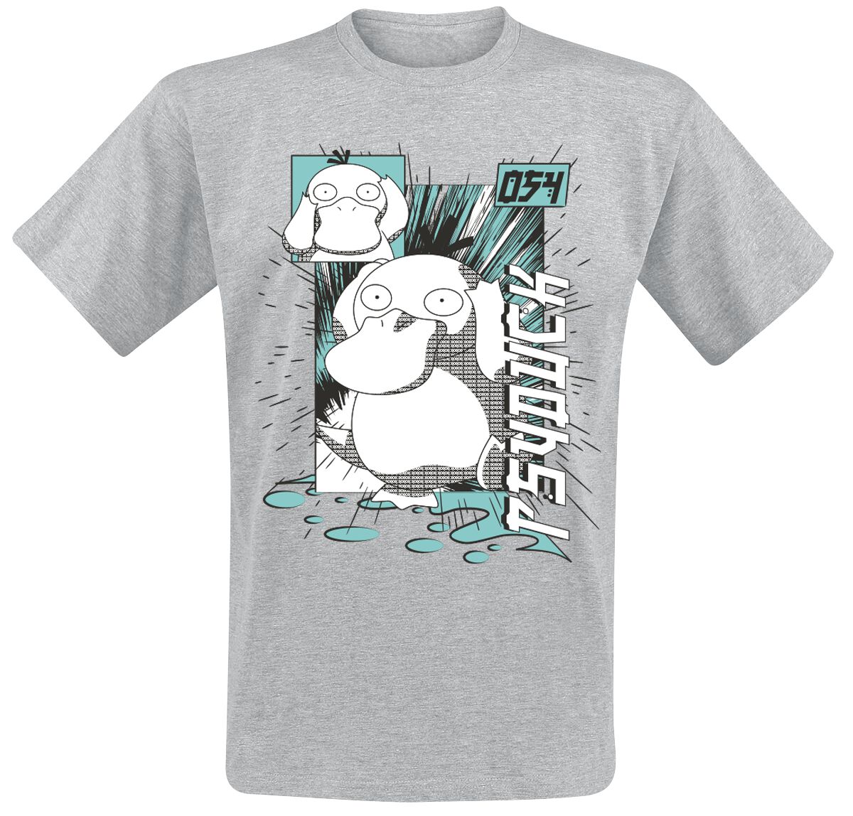 5056463437308 - Psyduck T-Shirt grau in L 5056463437308 - Psyduck T-Shirt grau in L
