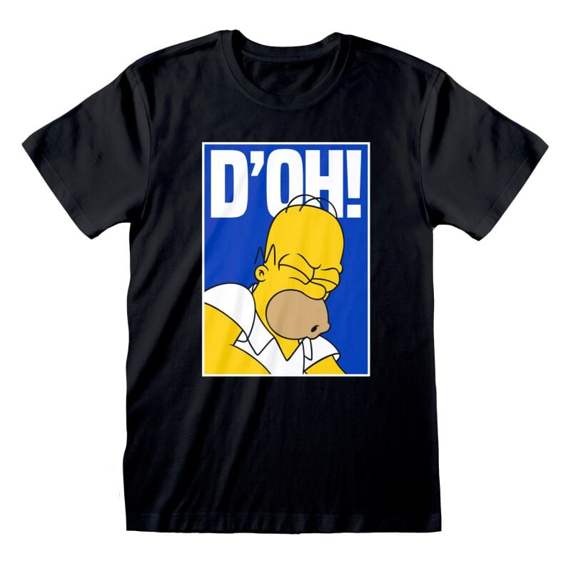 5056463446591 - Unisex Kurzarm-T-Shirt Doh Schwarz 5056463446591 - Unisex Kurzarm-T-Shirt Doh Schwarz