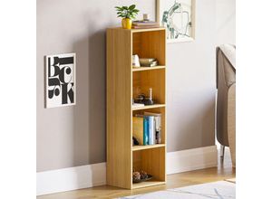 5056512957061 - Home Discount - Oxford 4 Tier Cube Bücherregal Regal Lagerung Einheit Eiche