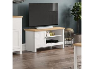 5056512961013 - Home Discount - Arlington 1-türiger TV-Schrank Schrank Ständer Aufbewahrungsmöbel Weiß