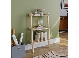 5056512980823 - Home Discount - York 3 Tier Ladder Shelf Unit Bookcase Shelving Display Stand Rack Storage Pine