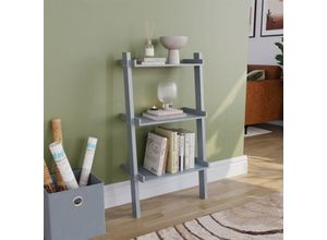 5056512980830 - Home Discount - York 3 Tier Ladder Shelf Unit Bookcase Shelving Display Stand Rack Storage Grey