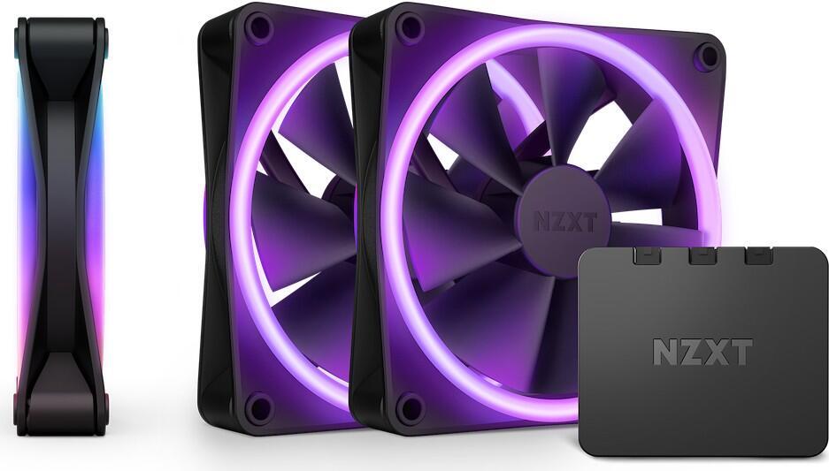 5056547200897 - NZXT F120 RGB DUO 3-pack & RGB Controller - Black - Gehäuselüfter - 120 mm - Schwarz mit RGB LED - 29 dBA