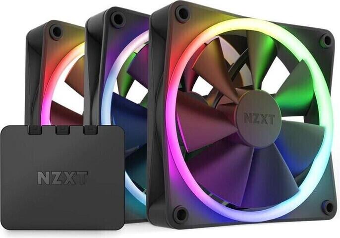 5056547203003 - NZXT F120 RGB Core 3-pack & RGB Controller - Black - Gehäuselüfter - 120 mm - Schwarz mit RGB LED - 34 dBA