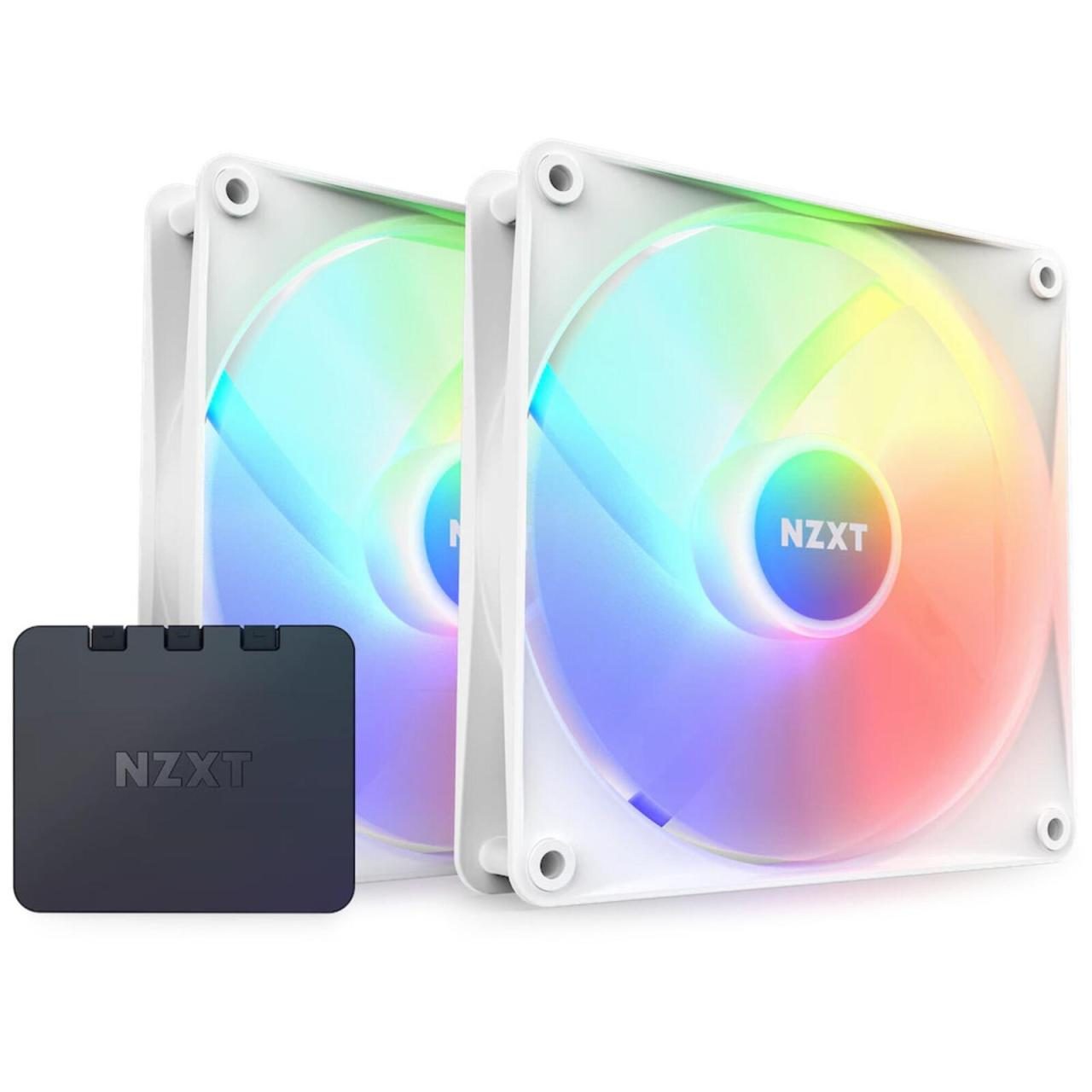 5056547203034 - NZXT F140 RGB Core 2-pack & RGB Controller - White - Gehäuselüfter - 140 mm - Weiß mit RGB-Beleuchtung - 35 dBA