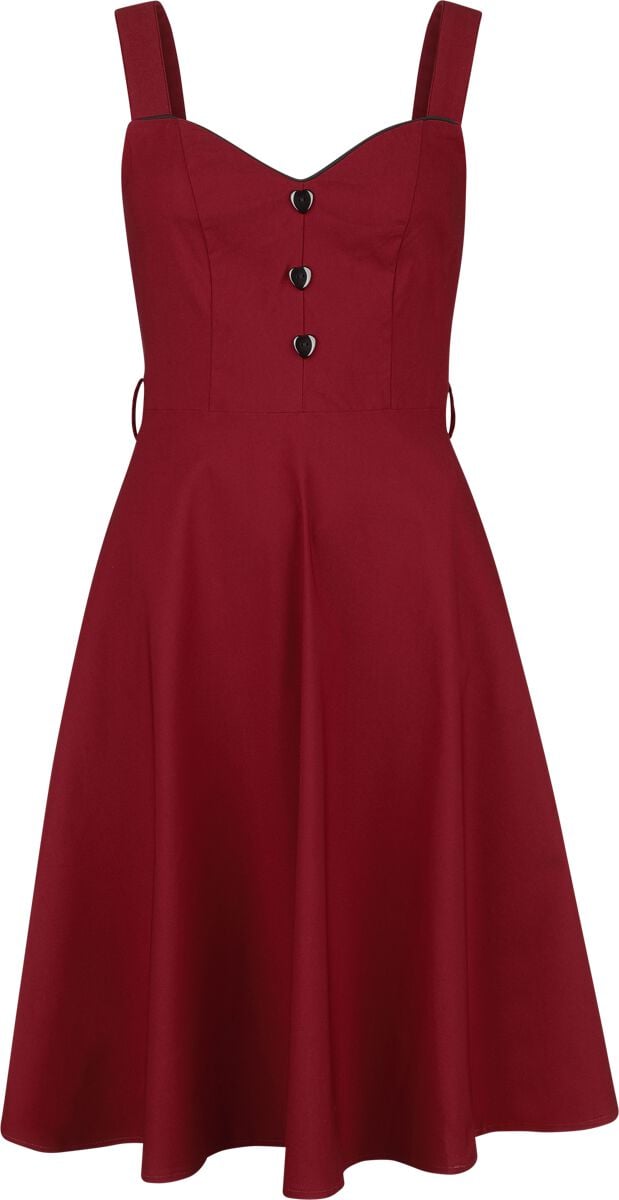 5056665013485 - Heart Nuckle Flare Dress Mittellanges Kleid rot in XS