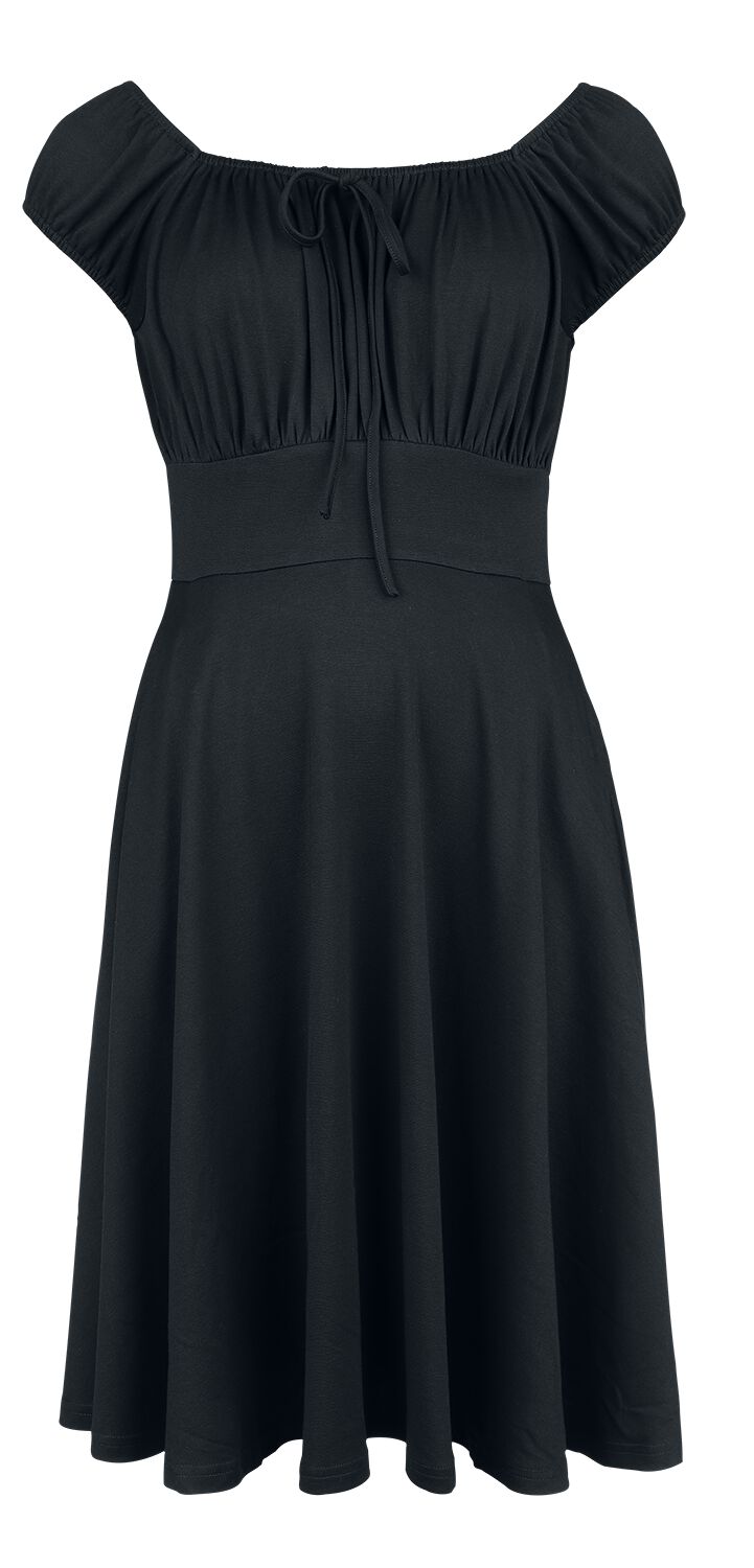5056665015243 - Gathered Neckline Flare Dress Mittellanges Kleid schwarz in XL 5056665015243 - Gathered Neckline Flare Dress Mittellanges Kleid schwarz in XL