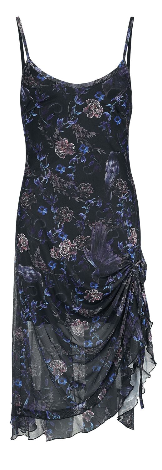 5056665016301 - Purple Night Crows Mesh Midi Dress Mittellanges Kleid multicolor in XL 5056665016301 - Purple Night Crows Mesh Midi Dress Mittellanges Kleid multicolor in XL