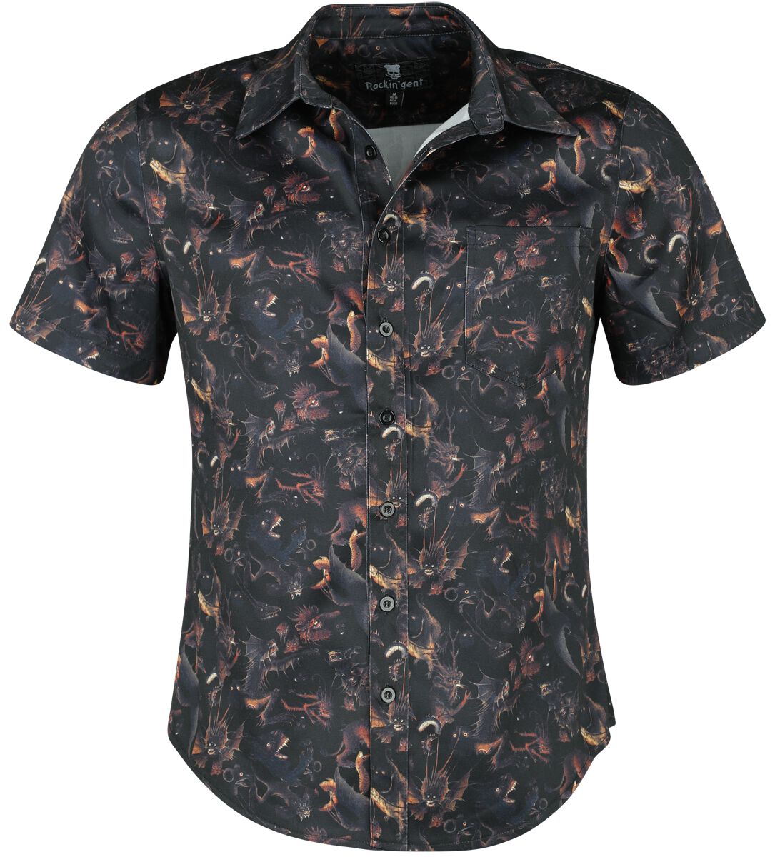 5056665017049 - Rockingent Paradise Lost Kurzarmhemd schwarz in M 5056665017049 - Rockingent Paradise Lost Kurzarmhemd schwarz in M