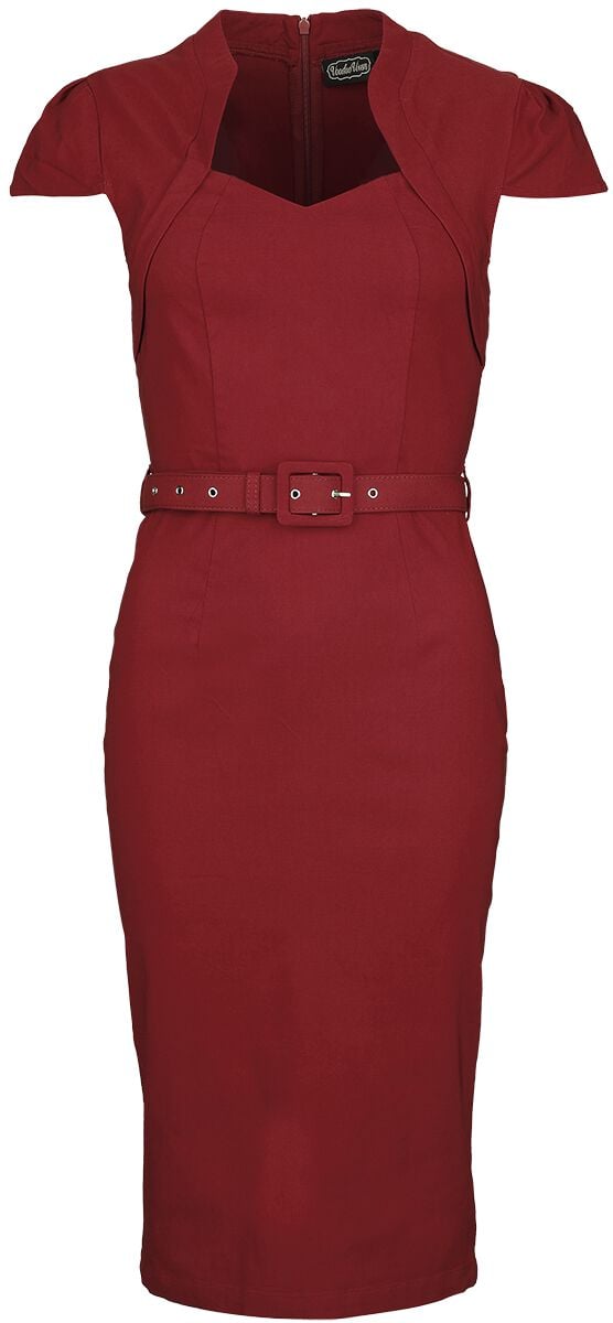 5056665021961 - Bodycon Belted Short Sleeve Dress Mittellanges Kleid rot in XXL