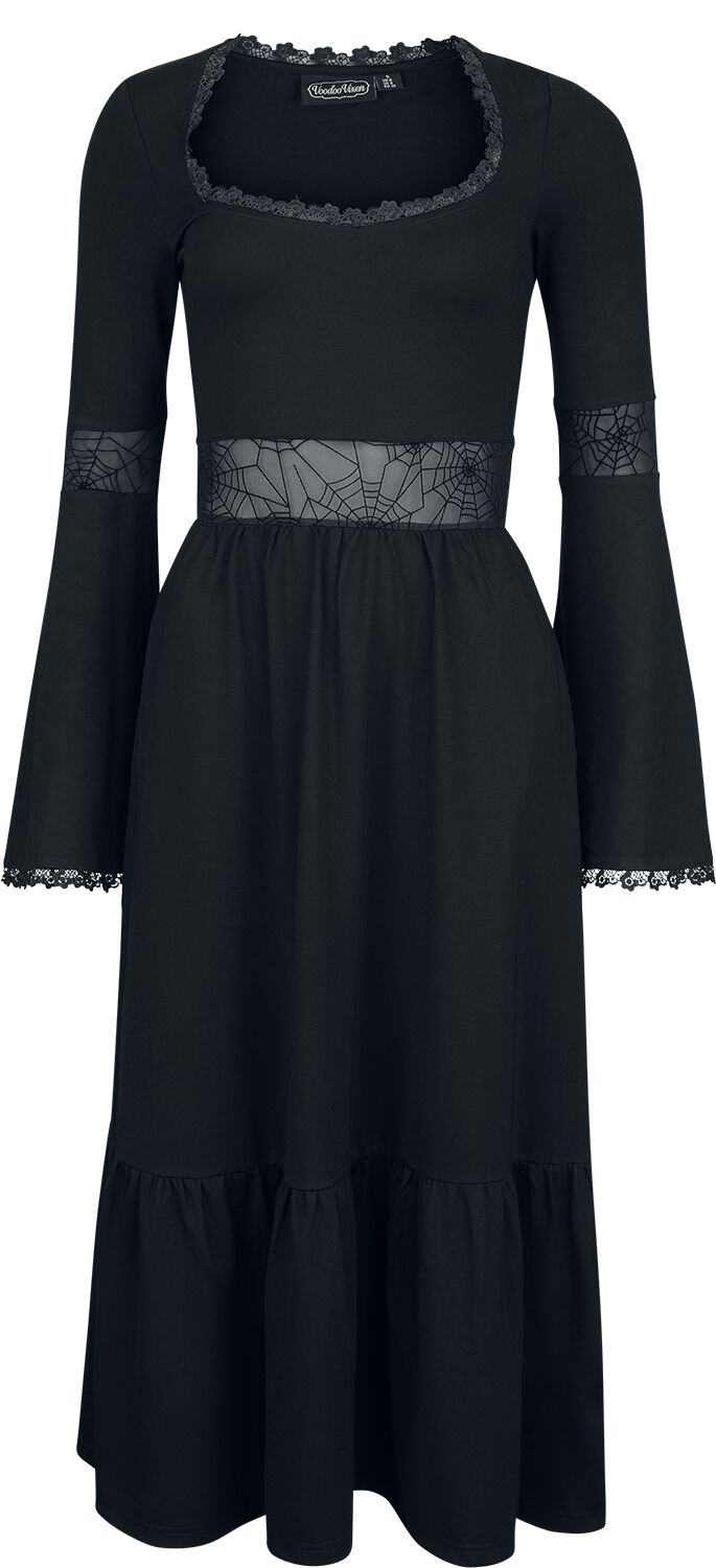 5056665027659 - Lace Panel Long Sleeve Dress Mittellanges Kleid schwarz in XS