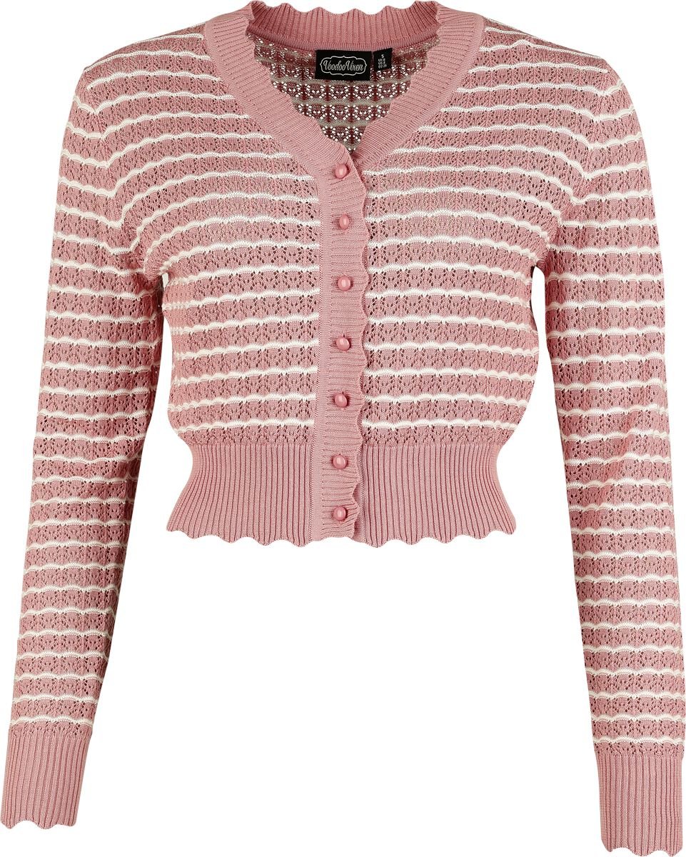 5056665031595 - Scallop Patterned Cardigan Cardigan rosa weiß in XXL 5056665031595 - Scallop Patterned Cardigan Cardigan rosa weiß in XXL