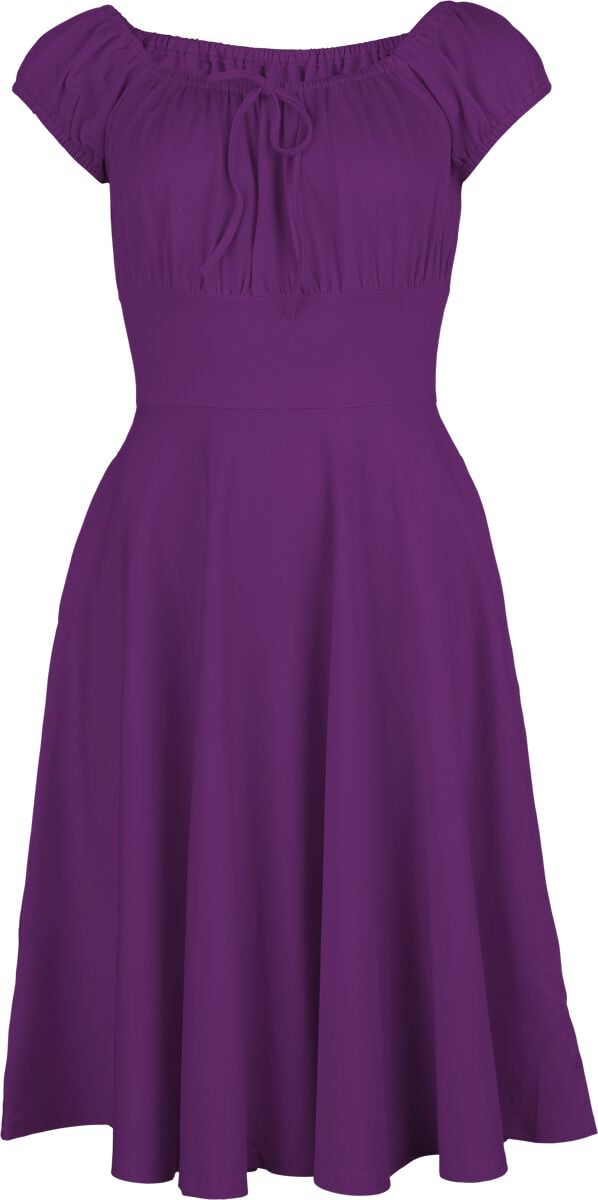 5056665032370 - Gathered Neckline Flare Dress Mittellanges Kleid lila in XXL 5056665032370 - Gathered Neckline Flare Dress Mittellanges Kleid lila in XXL