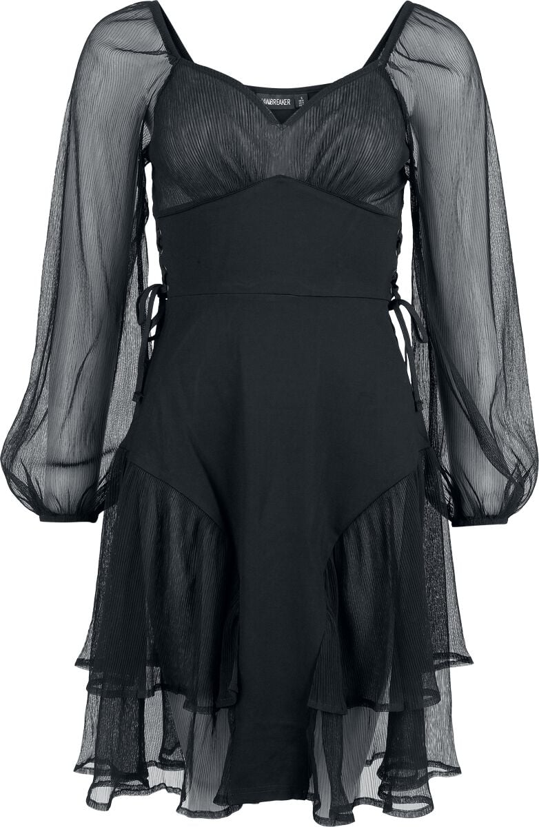 5056665033308 - Crinkle Mesh and Jersey Mini Dress Mittellanges Kleid schwarz in M 5056665033308 - Crinkle Mesh and Jersey Mini Dress Mittellanges Kleid schwarz in M